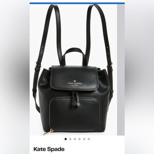 Kate Spade Black Leather Backpack